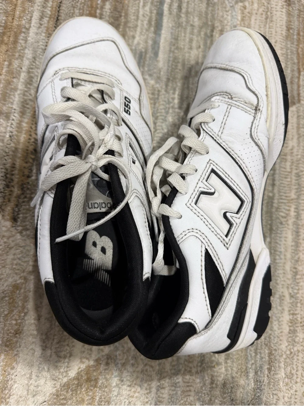 New Balance White and Black 550 Men's Sneakers